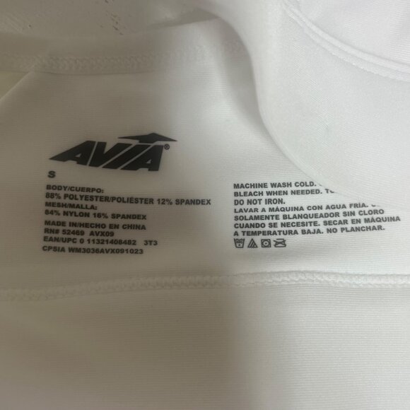 Avia Sports Bra Cross Back Padded White Size Small New - Picture 7 of 8